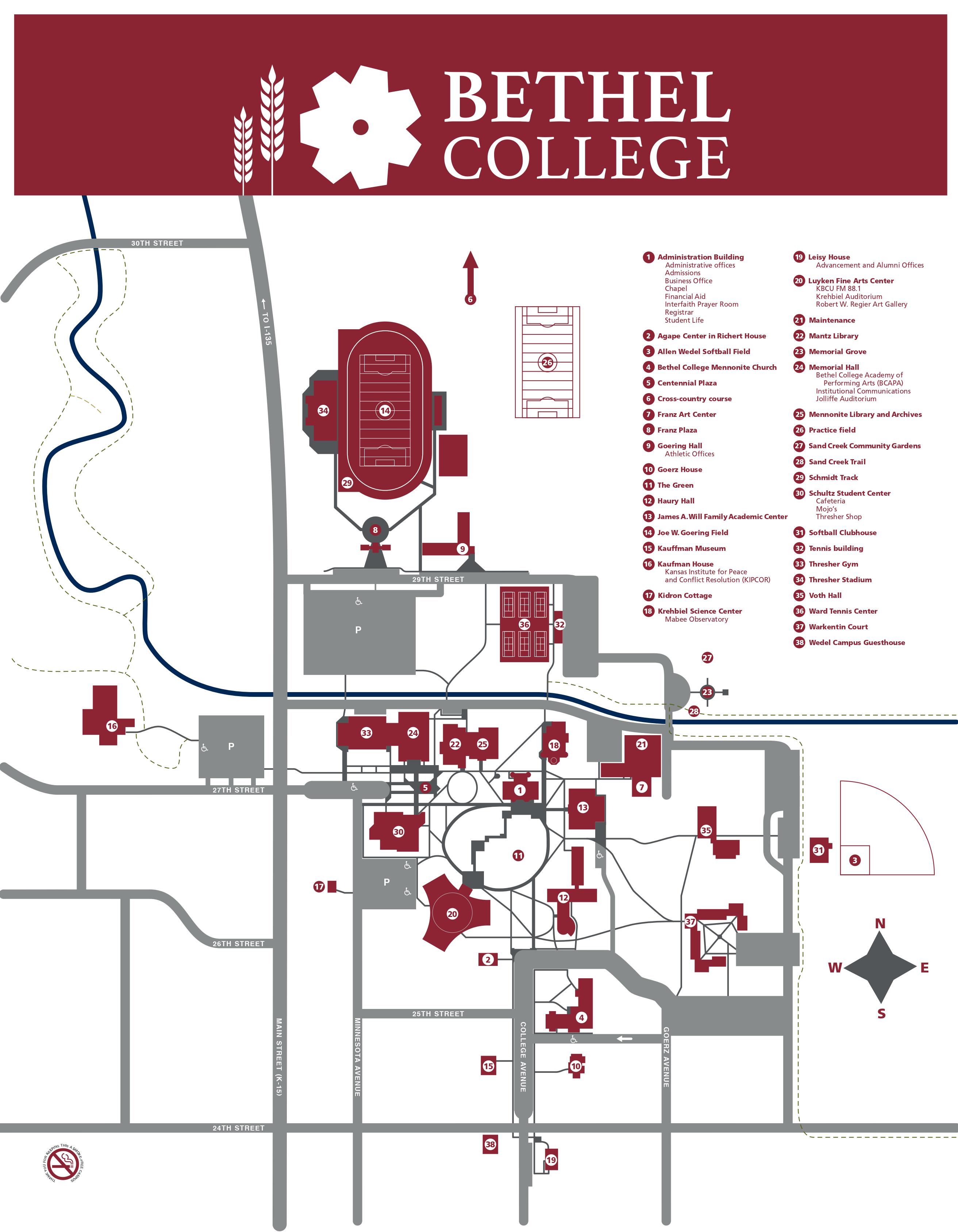Bethel University Campus Map